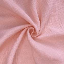 Ткань Муслин Жатый, цвет Нежно-Розовый (на отрез)  в Пушкино