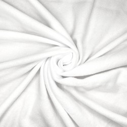 Ткань Флис Односторонний 130 гр/м2, цвет Белый (на отрез)  в Пушкино