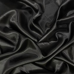 Ткань Атлас-сатин, цвет Черный (на отрез)  в Пушкино