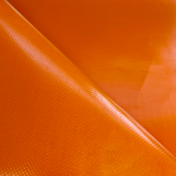 Ткань ПВХ 450 гр/м2, Оранжевый (Ширина 160см), на отрез  в Пушкино