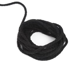 Шнур для одежды тип 2,  Чёрный (плетено-вязаный/полиэфир)  в Пушкино